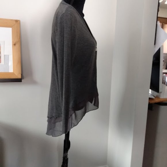 Grey Papillon Women's Cardigan Sweater size XS - Picture 4 of 8